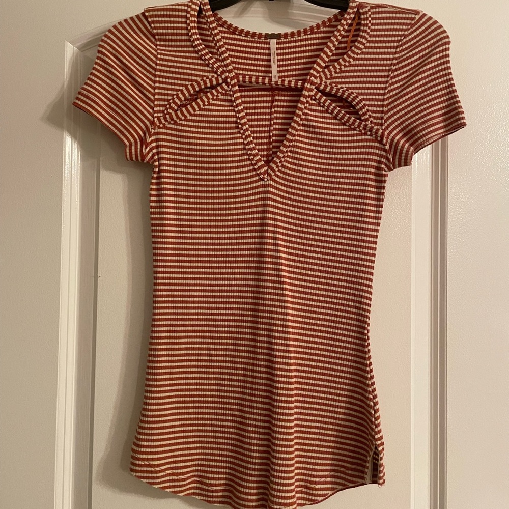 Free People striped fitted shirt